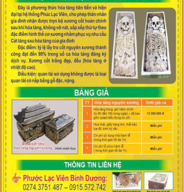 Dịch vụ thiêu hỏa táng nguyên xương